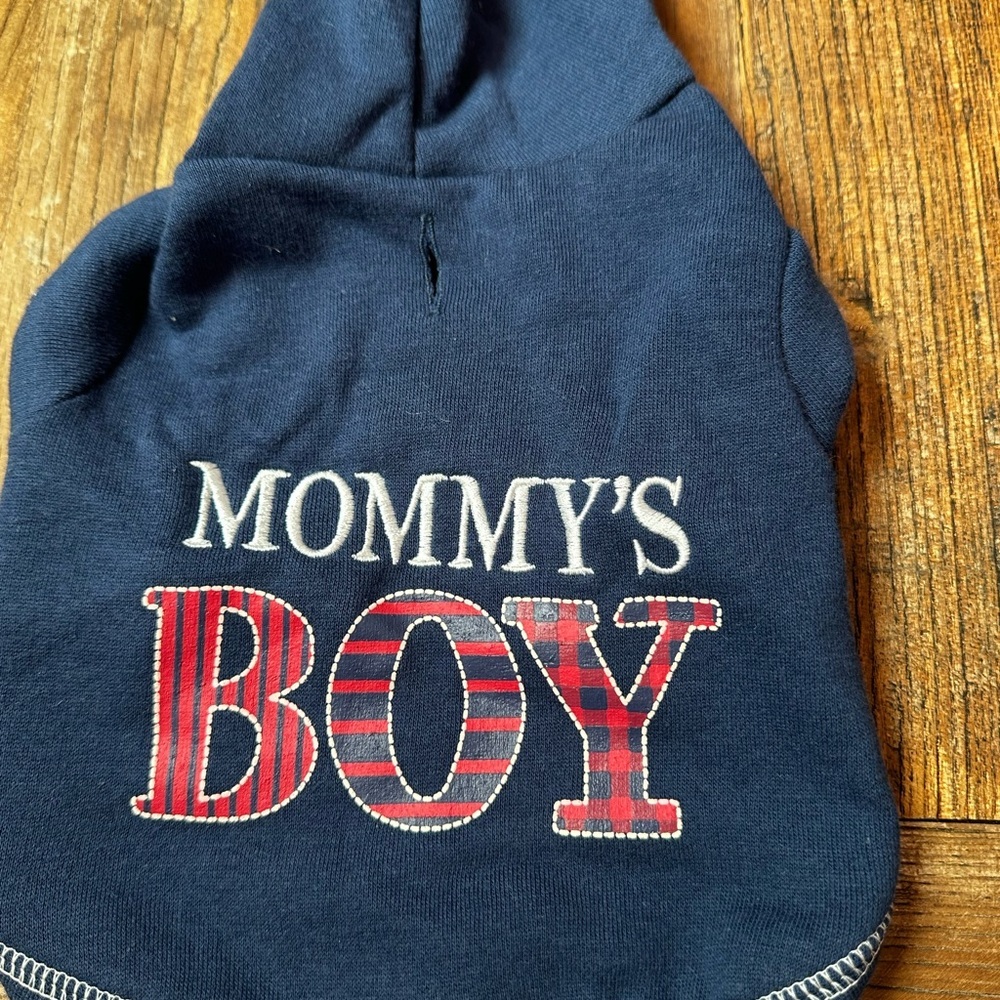 Blue Dog Hoodie with White Trim
